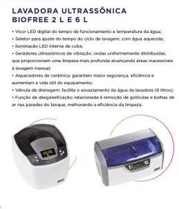 Lavadora Ultrassonica Bio Free D700 6 litros